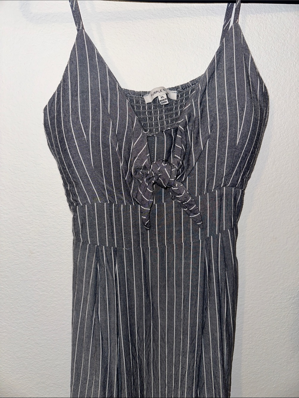 Sky Blue & White Stripe Tie-Front Sundress